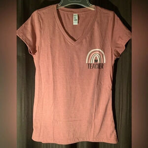 - New Teacher rainbow T-shirt